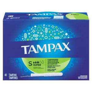 Tampax Anti-Slip Grip Cardboard Applicator Super Absorbency Tampons