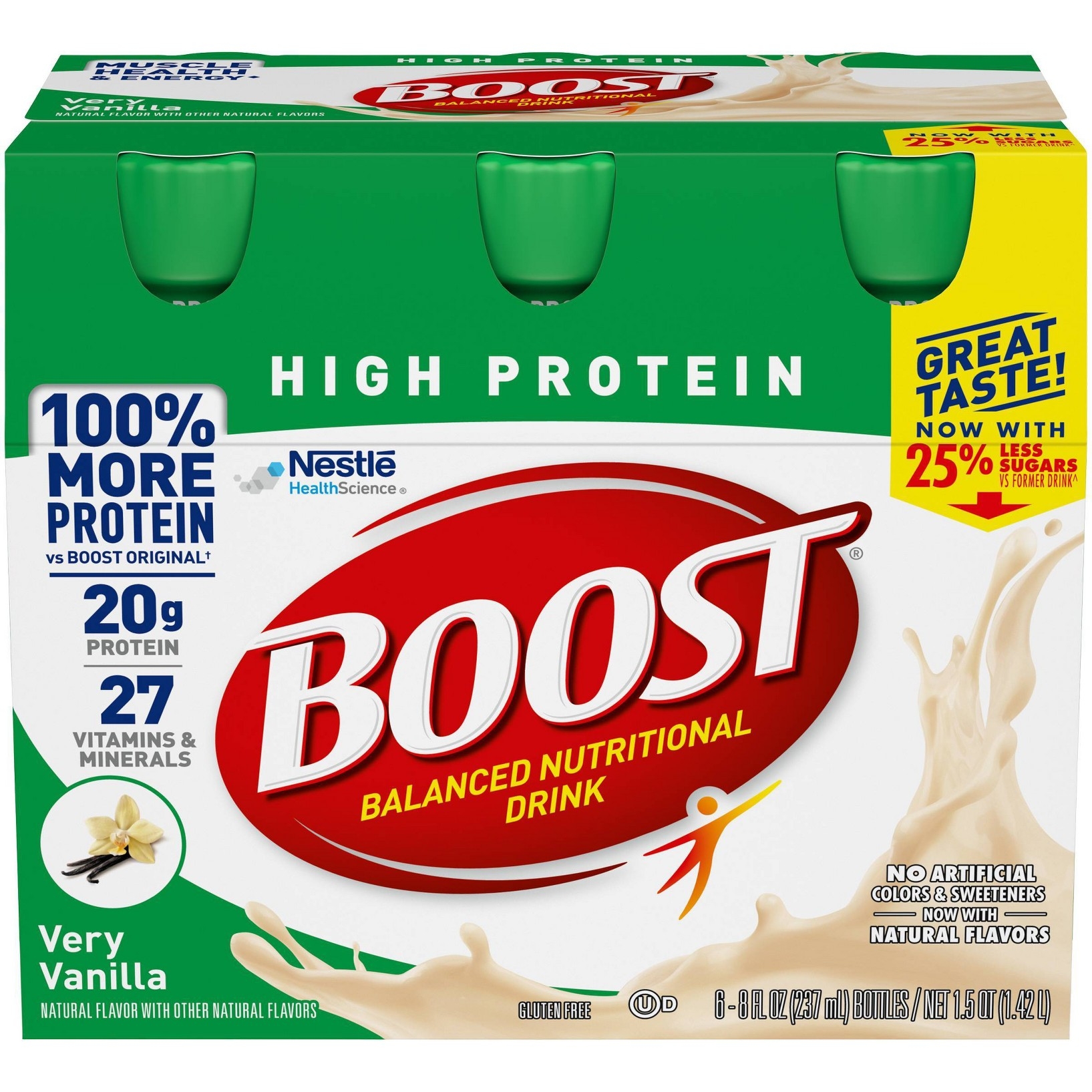 Boost High Protein Balanced Very Vanilla Nutritional Drink 6 - 8 Fl Oz Bottles