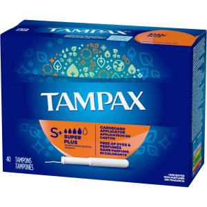 Tampax Tampons, Cardboard Applicator, Super Plus Absorbency, Unscented