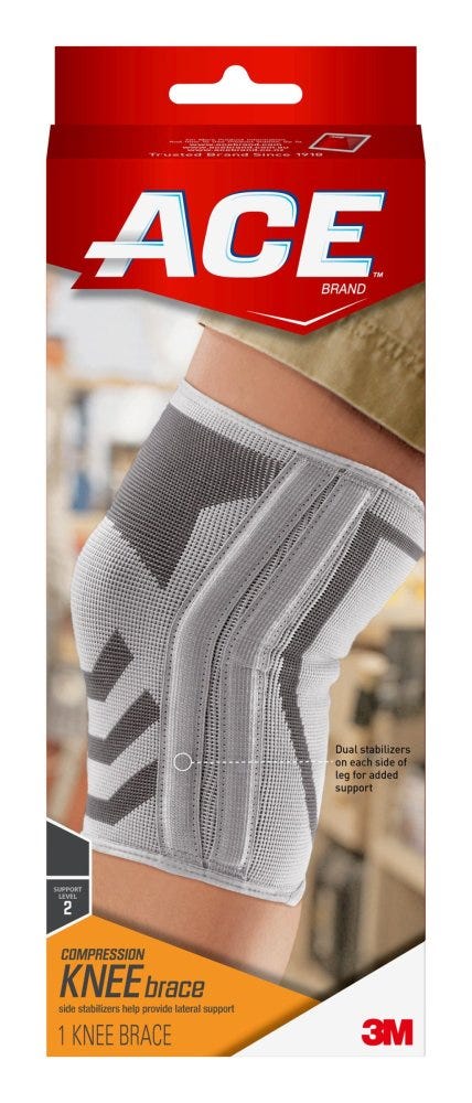 ACE Brand Knitted Knee Brace W/ Side Stabilizers, Medium
