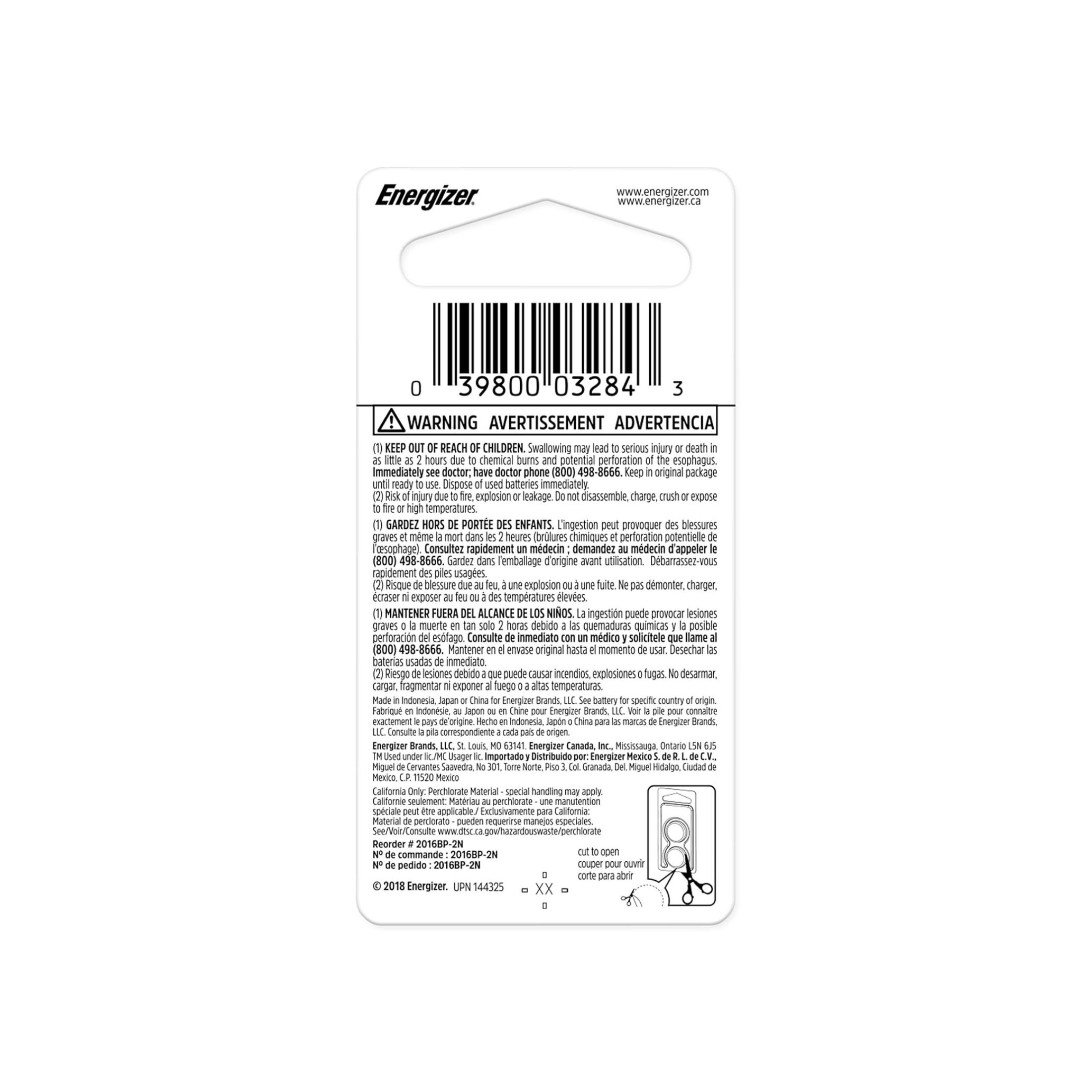 Energizer Lithium Coin Watch/Electronic Battery, 3