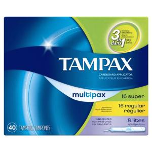 Tampax Cardboard Applicator, Multipax Tampons