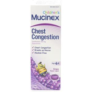 Children's Mucinex Child Expectorant Chest Congestion Liquid Grape Flavor 4 OZ