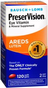 PreserVision Bausch & Lomb AREDS Lutein, Eye Vitamin & Mineral Supplement, 120 Soft Gels