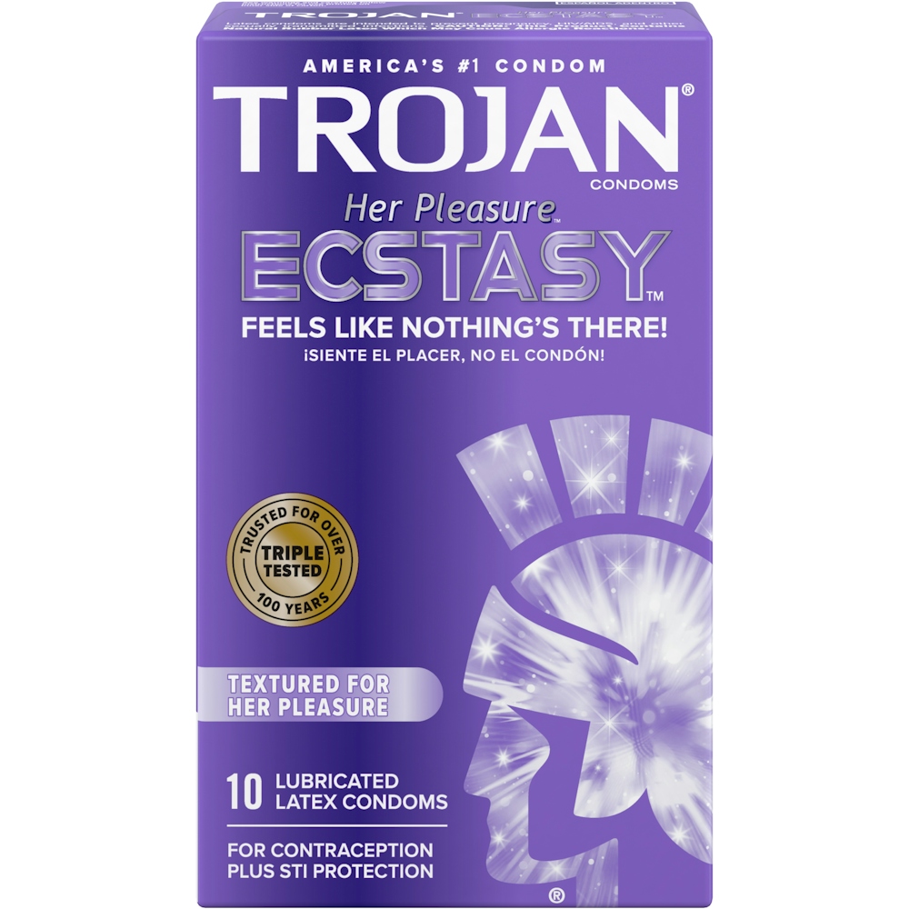 Trojan Her Pleasure Ecstasy Condoms, Latex, Lubricated