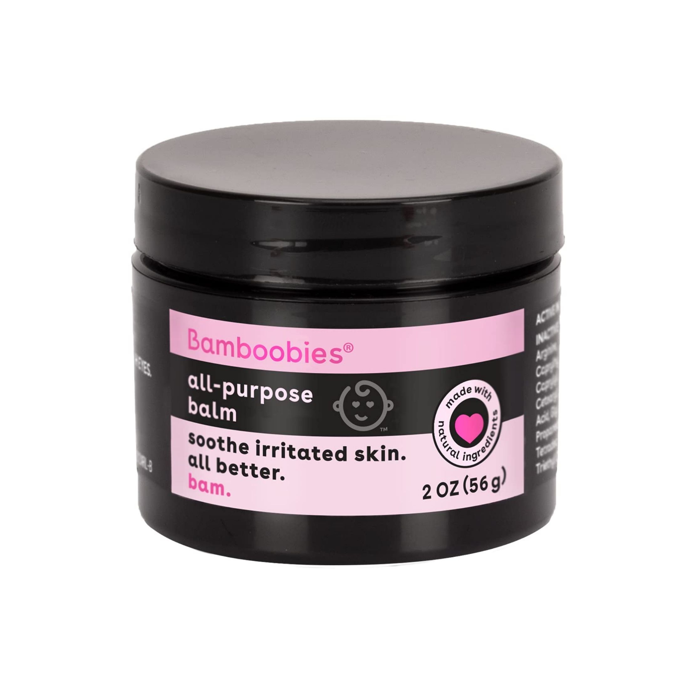 Bamboobies Women's All Purpose Balm, White, Organic Cream For Stretching Skin, 2 Oz Jar