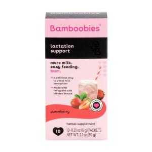 Bamboobies Energy Support Dietary Vegan Supplements Drink Mix Raspberry - 10ct/2.1oz