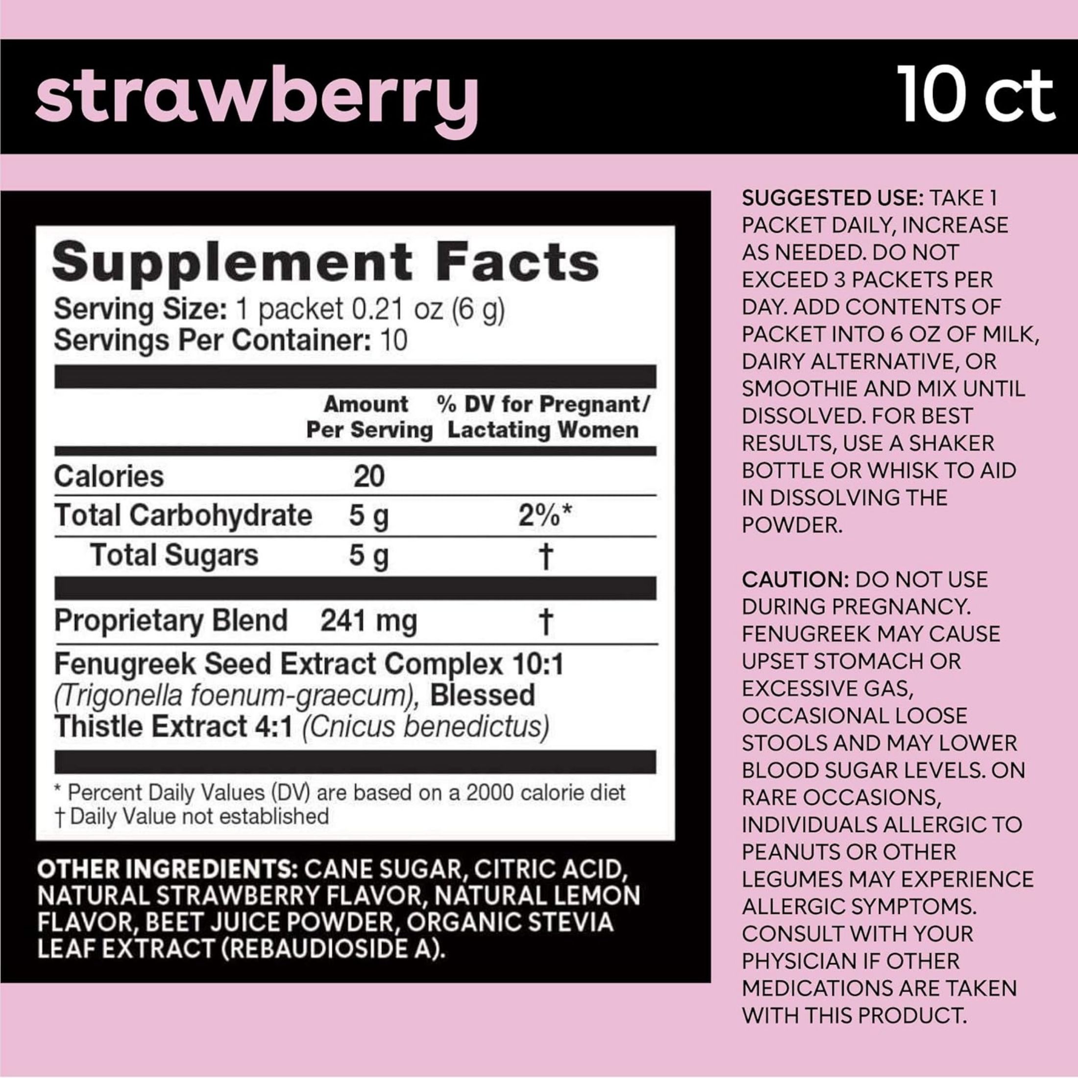 Bamboobies Energy Support Dietary Vegan Supplements Drink Mix Raspberry - 10ct/2.1oz
