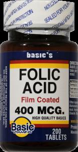 Basic Vitamins Folic Acid 400 Mcg