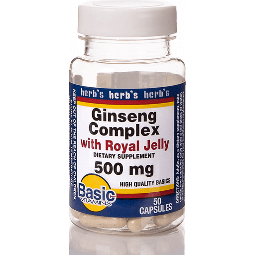 Basic Vitamins Ginseng Complex With Royal Jelly 500mg - 50 Tabs