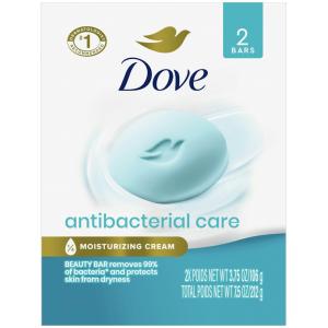 Dove Care & Protect Antibacterial Beauty Bar - 2 - 3.75 Oz Bars