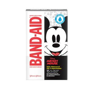 Band-Aid Disney Mickey Mouse 100% Waterproof Adhesive Bandages 15 All One Size
