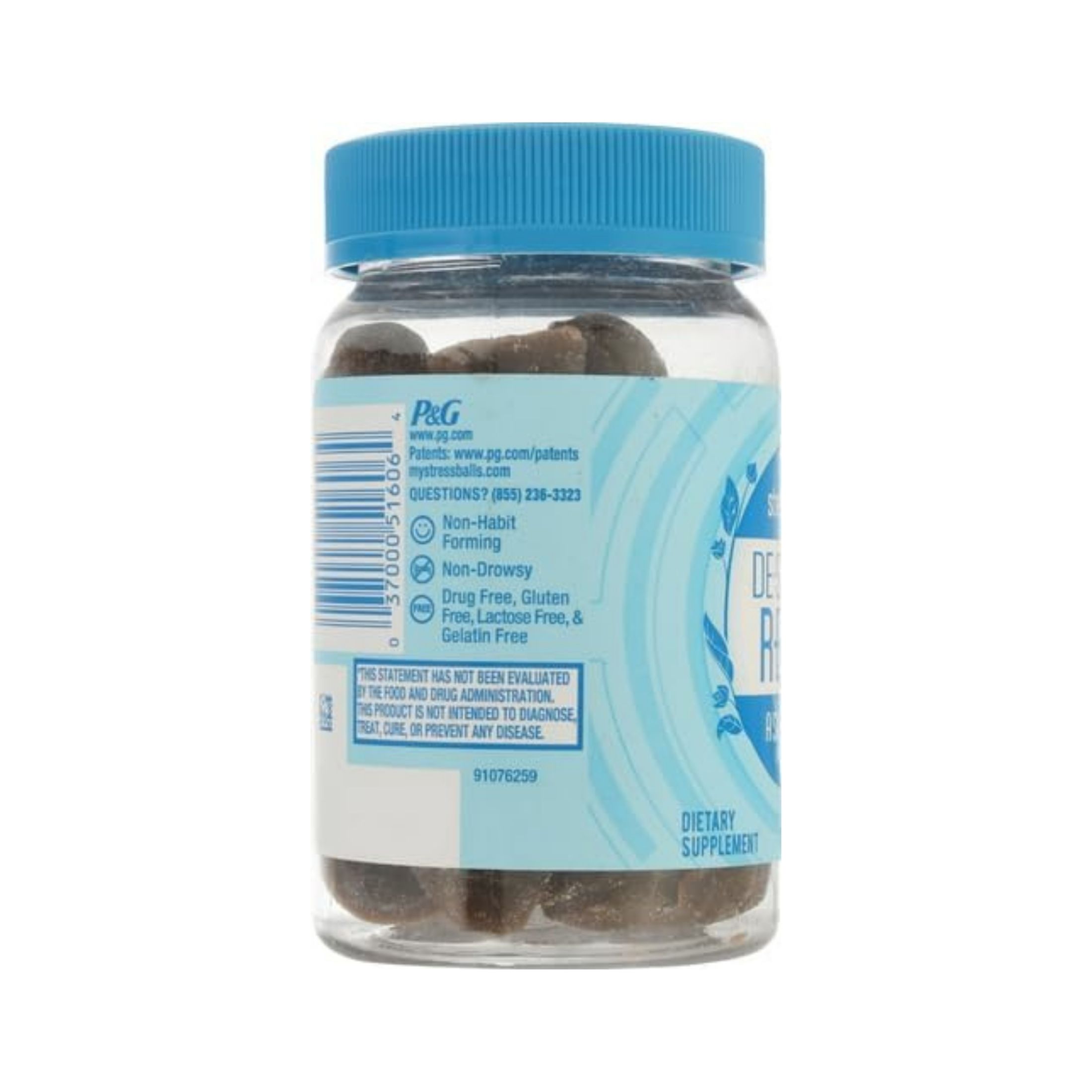 Stressballs De-Stress + Relax, With Ashwagandha For Stress Relief, Ginseng & Lemon Balm Herbal Blend, Non-Drowsy Supplement, 46 Gummies