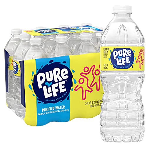 Pure Life, Purified Water, 16.9 Fl Oz, Plastic Bottled Water, 12 Pack