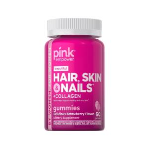 Pink Beautiful Hair Skin & Nails + Collagen Gummies - Strawberry