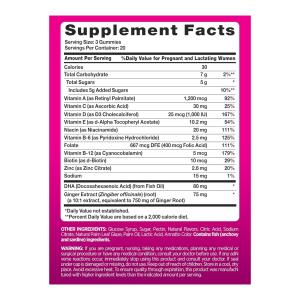 Pink Vitamins Vibrant Prenatal Multivitamin + DHA Gummies - Natural Berry - 60ct