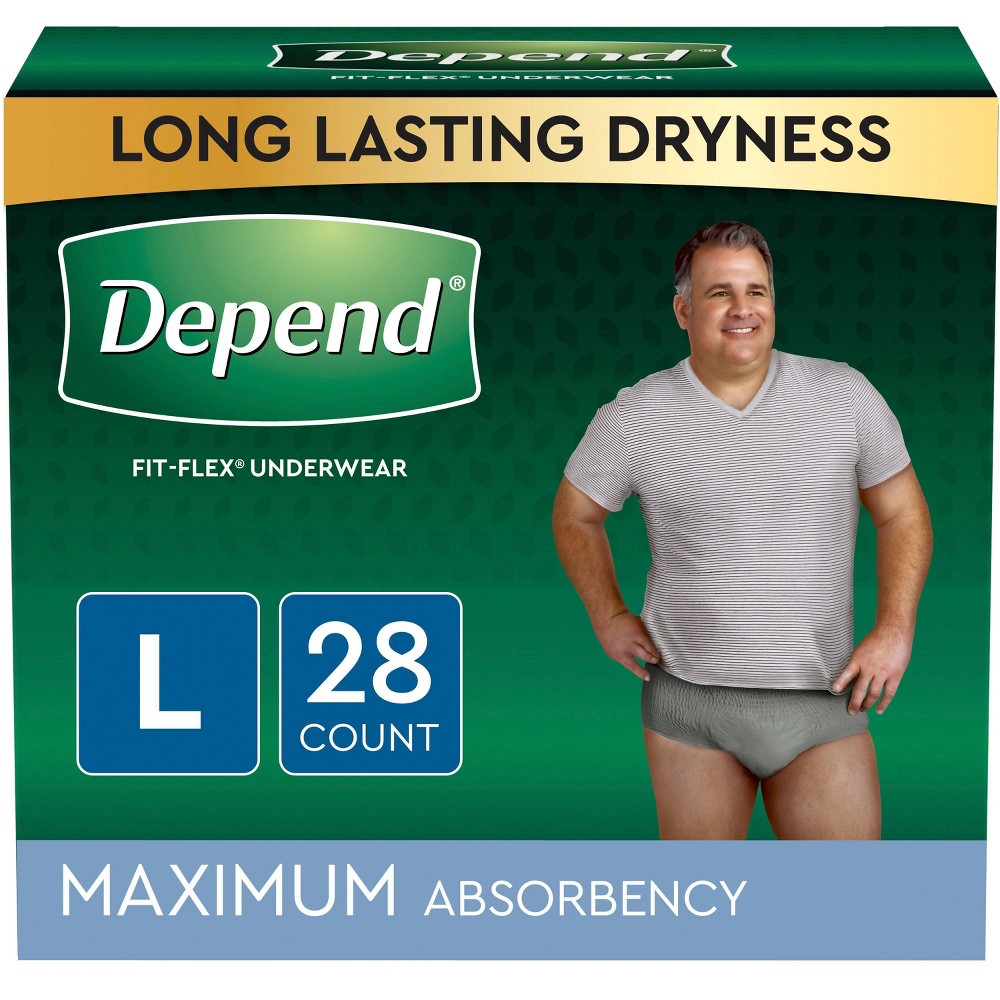 Kimberly Clark Depend FIT-FLEX Incontinence Underwear For Men - Maximum Absorbency - Gray