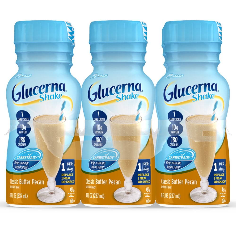 Glucerna Diabetes Nutritional Shake Classic Butter Pecan Ready-to-Drink 8 Fl Oz Bottles