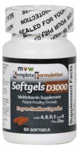 MVW Complete Formulation D3000 Softgel Multivitamins With Zinc