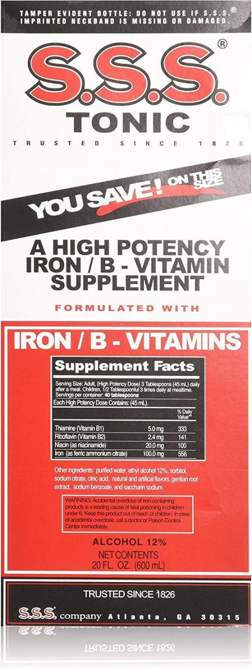 SSS Tonic Liquid Iron & Vitamin B Supplement 20 Fl. Oz