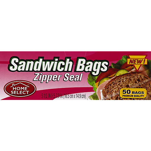 Home Select Sandwich Bags, Zipper Seal
