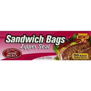 Home Select Sandwich Bags, Zipper Seal