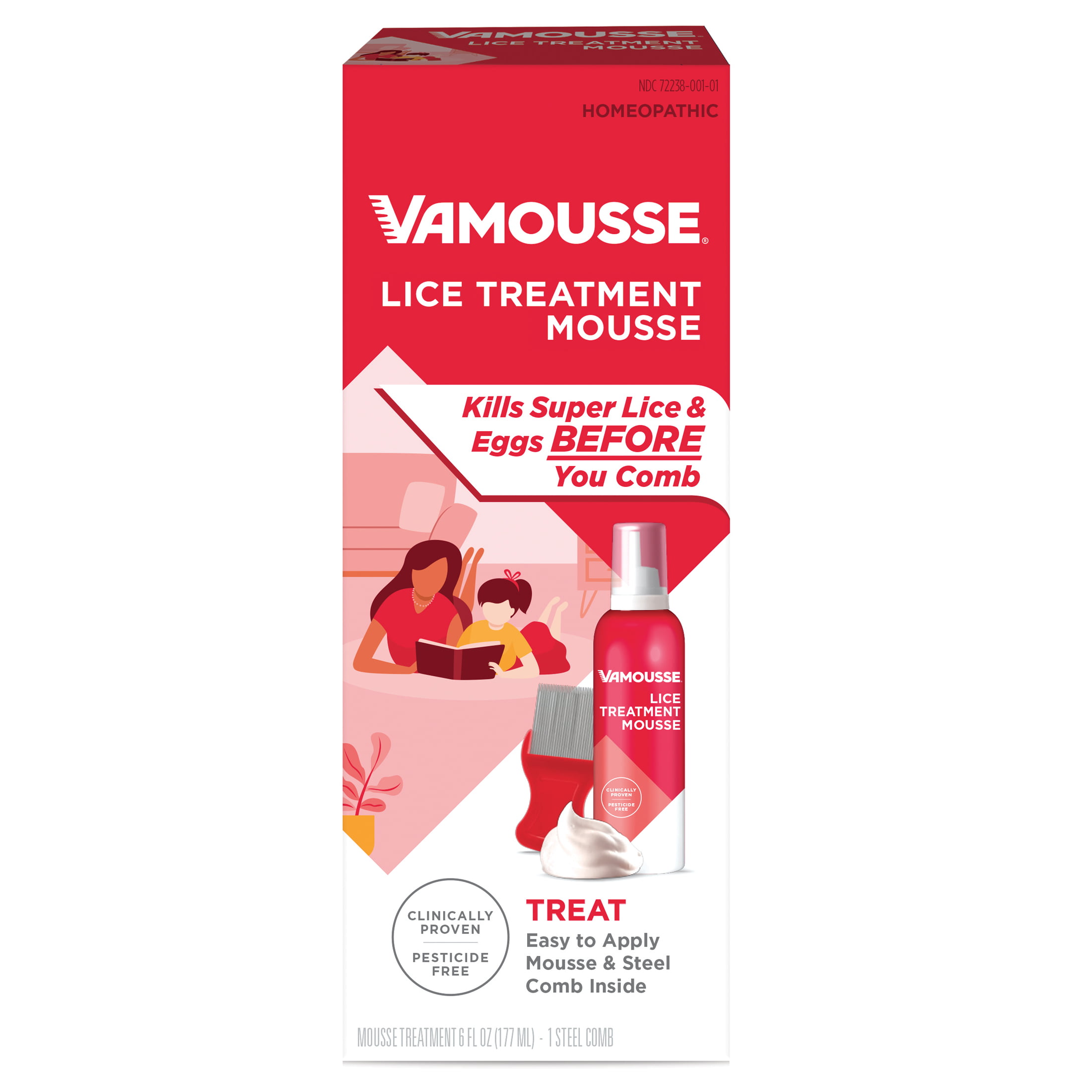 Vamousse Head Lice Treatment, Easy Mousse Application - 6 Oz