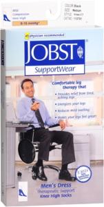 Jobst Men'S Dress Socks - Knee High, Mild Compression, Black, Medium - 1 Pair