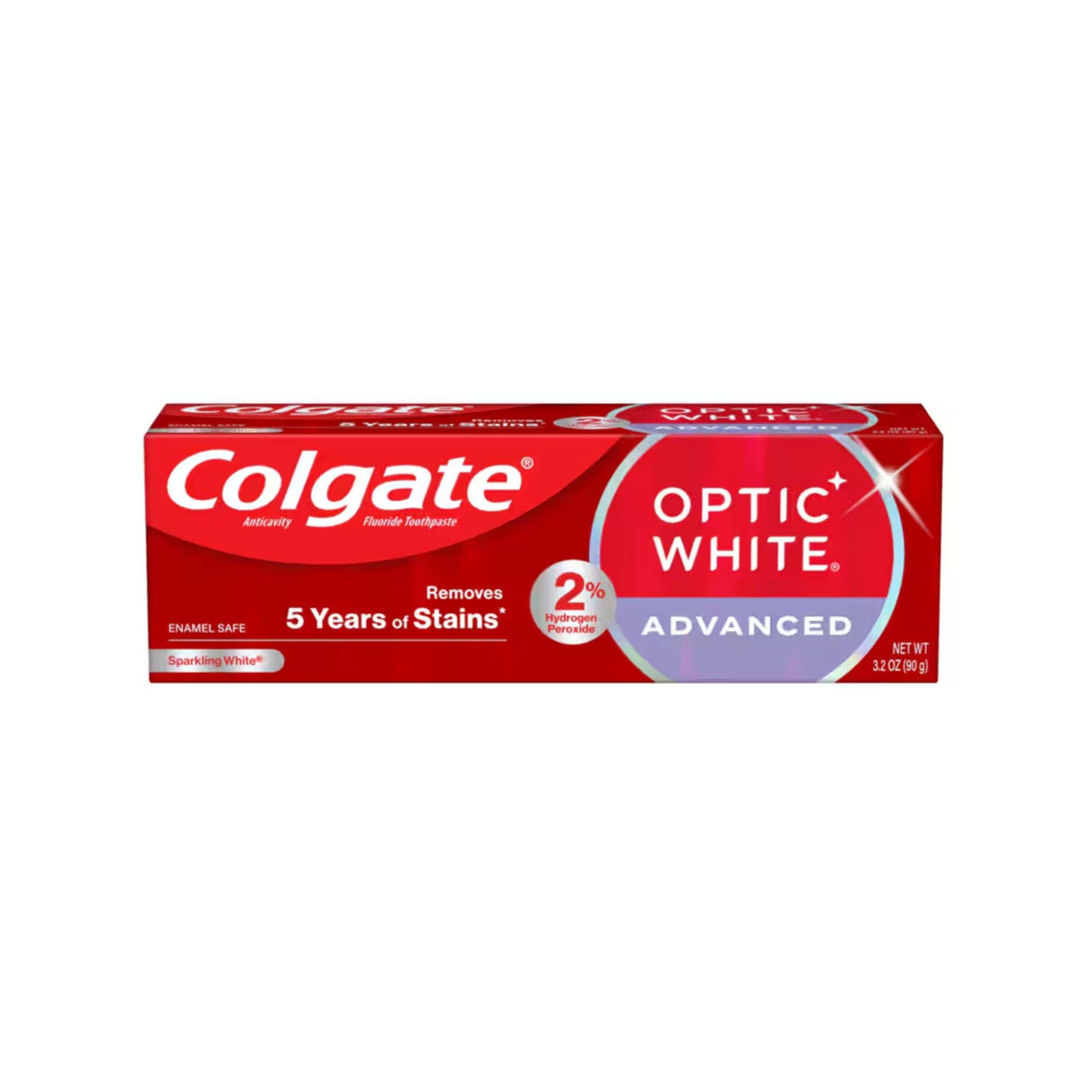 Colgate Optic White Advanced Teeth Whitening Toothpaste, Sparkling White, 3.2 Oz