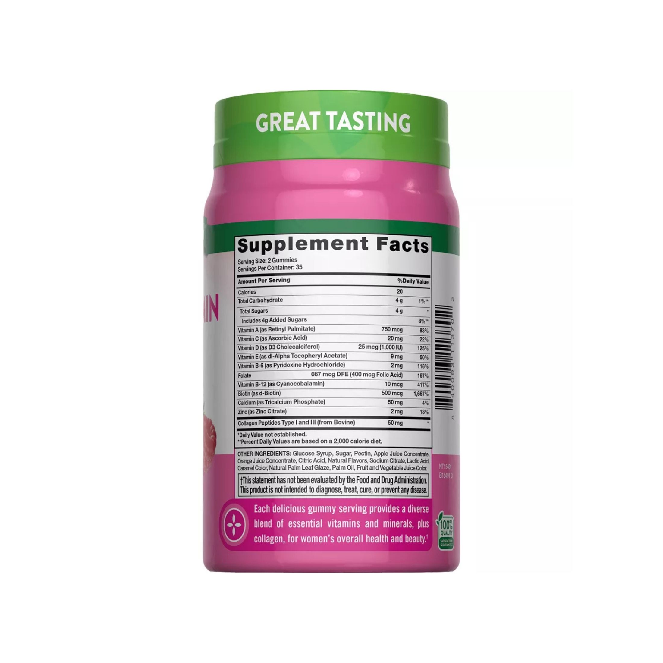 Nature's Truth Women's Multivitamin + Collagen Gummies - Natural Mixed Berry Flavor 70ct