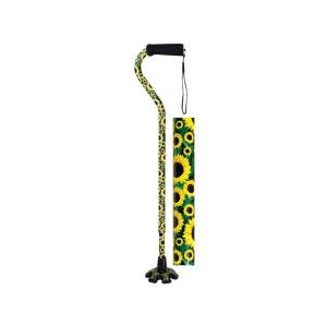 Essential Medical Supply Couture Offset Cane With Matching Standing Tip, Sunflower