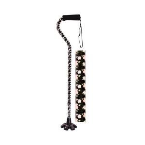 Essential Medical Supply Couture Offset Cane With Matching Standing Tip, Pink Floral