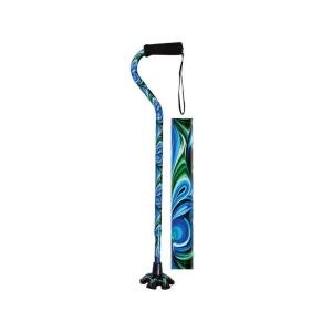 Essential Medical Supply Couture Offset Fashion Cane With Matching Standing Super Big Foot Tip, Swirl Style