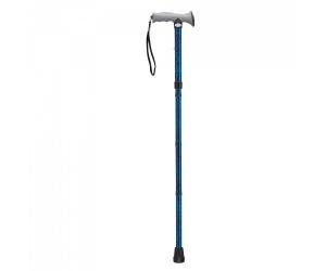 Drive Medical Adjustable Lightweight Blue Crackle Folding Cane With Gel Hand Grip