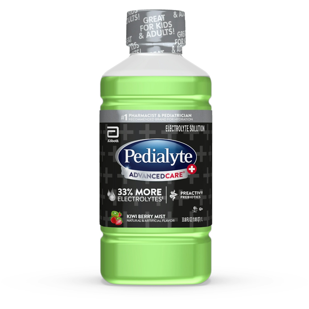Pedialyte Electrolyte Solution, Kiwi Berry Mist 33.8 Fl Oz