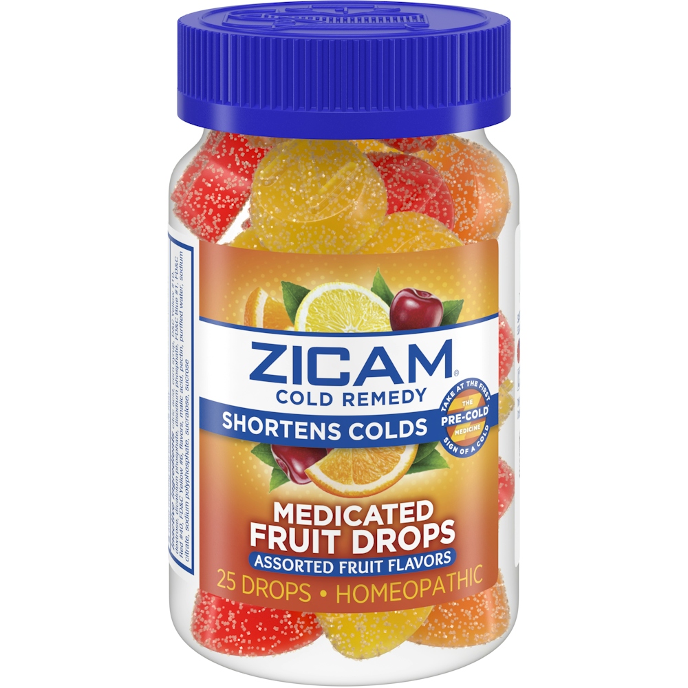 Zicam Cold Remedy Zinc Medicated Fruit Drops, Assorted, 25 Count