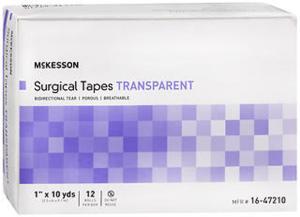 McKesson Medical Tape Plastic 1 Inch X 10 Yard Transparent NonSterile, Case Of 12
