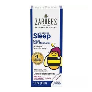 Zarbee's Naturals Children's Natural Mixed Berry Flavor Sleep Liquid With Melatonin 1 Fl Oz Box