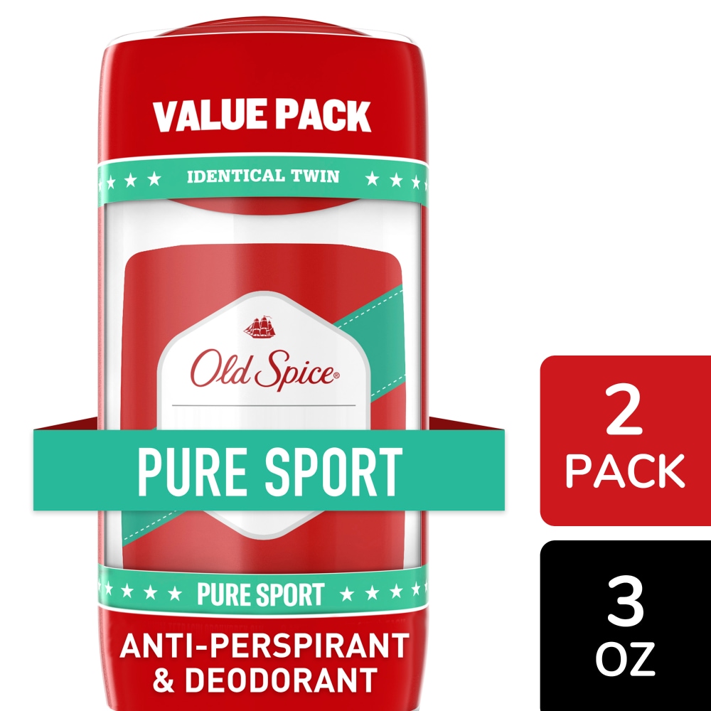 Old Spice High Endurance Antiperspirant Deodorant For Men, Pure Sport Scent, 3.0 Oz, Twin Pack