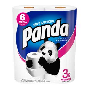 Panda Soft & Strong Bath Tissue 6 Mega Rolls