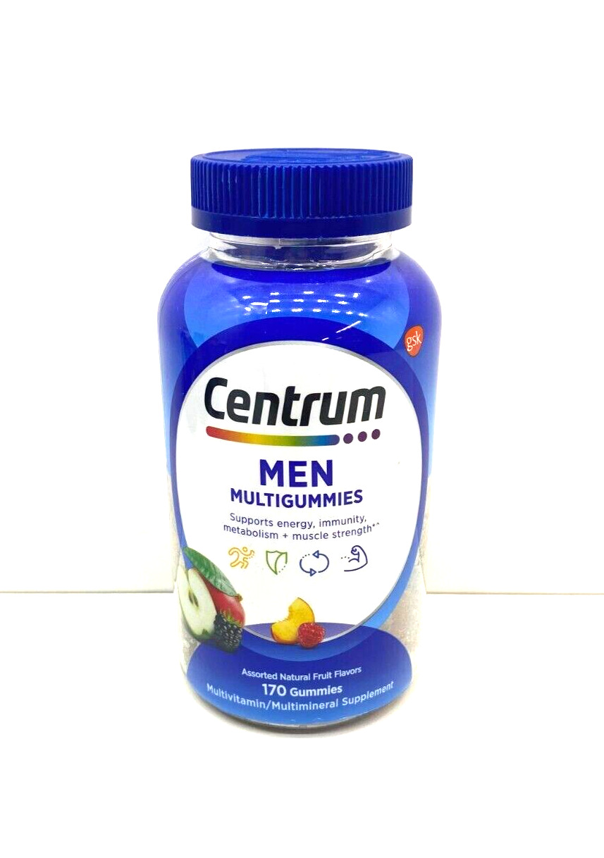 Centrum Multivitamin/Multimineral Supplement, Men, Gummies, Assorted Natural Fruit Flavors