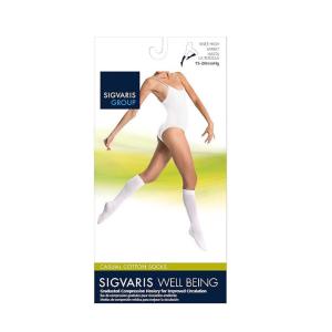 Sigvaris Cushioned Cotton For Women 142, Calf, Size A, White