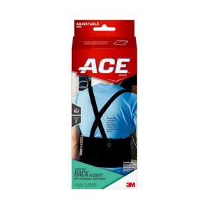ACE Work Belt With Removable Suspenders, One Size Fits All, Up To 48" Waist Size, Black