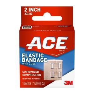 Ace 3M 73102001 Tan Brand Elastic Bandage With Clips, 2 In