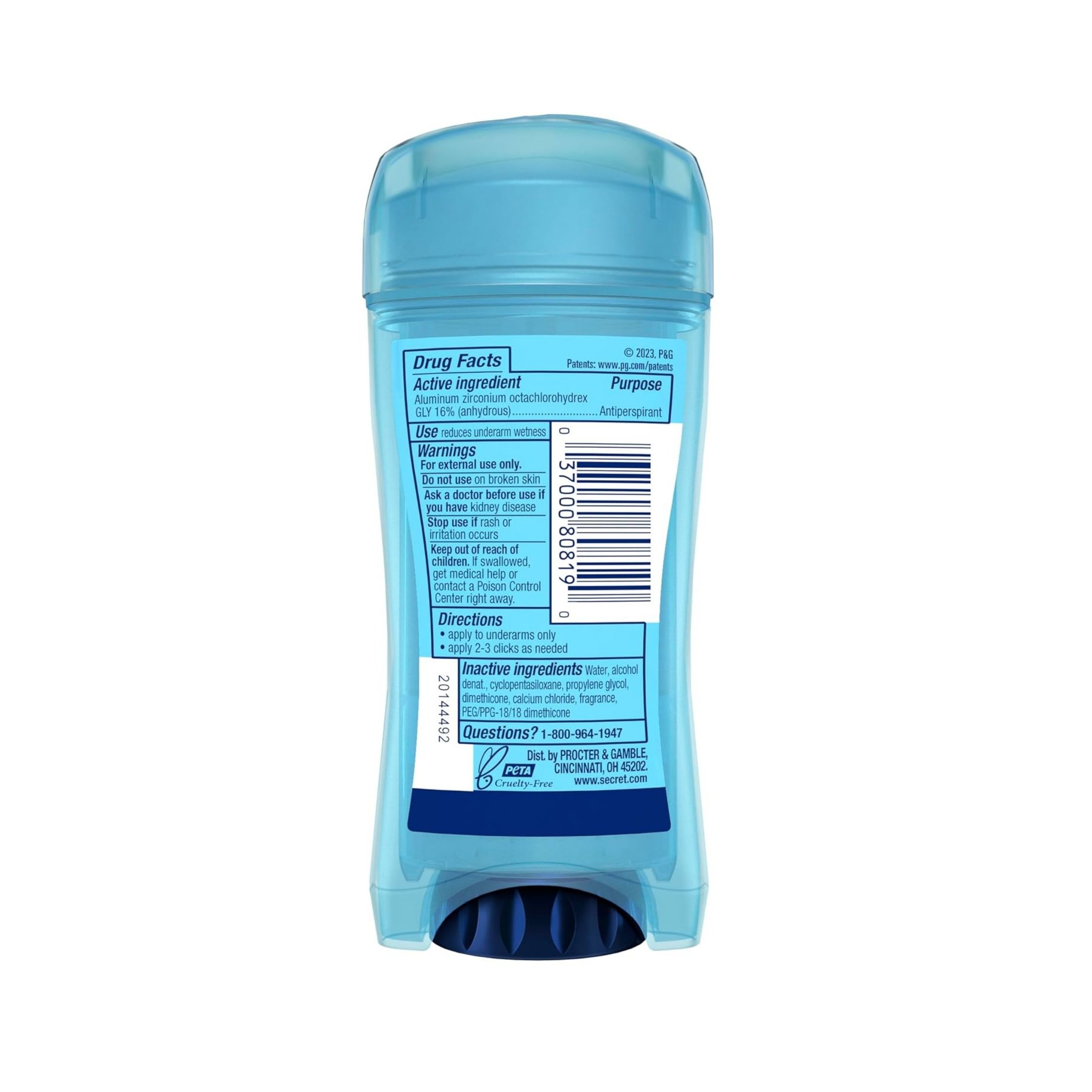 Secret Outlast Antiperspirant/Deodorant, Protecting Powder, Sweat & Odor, Clear Gel
