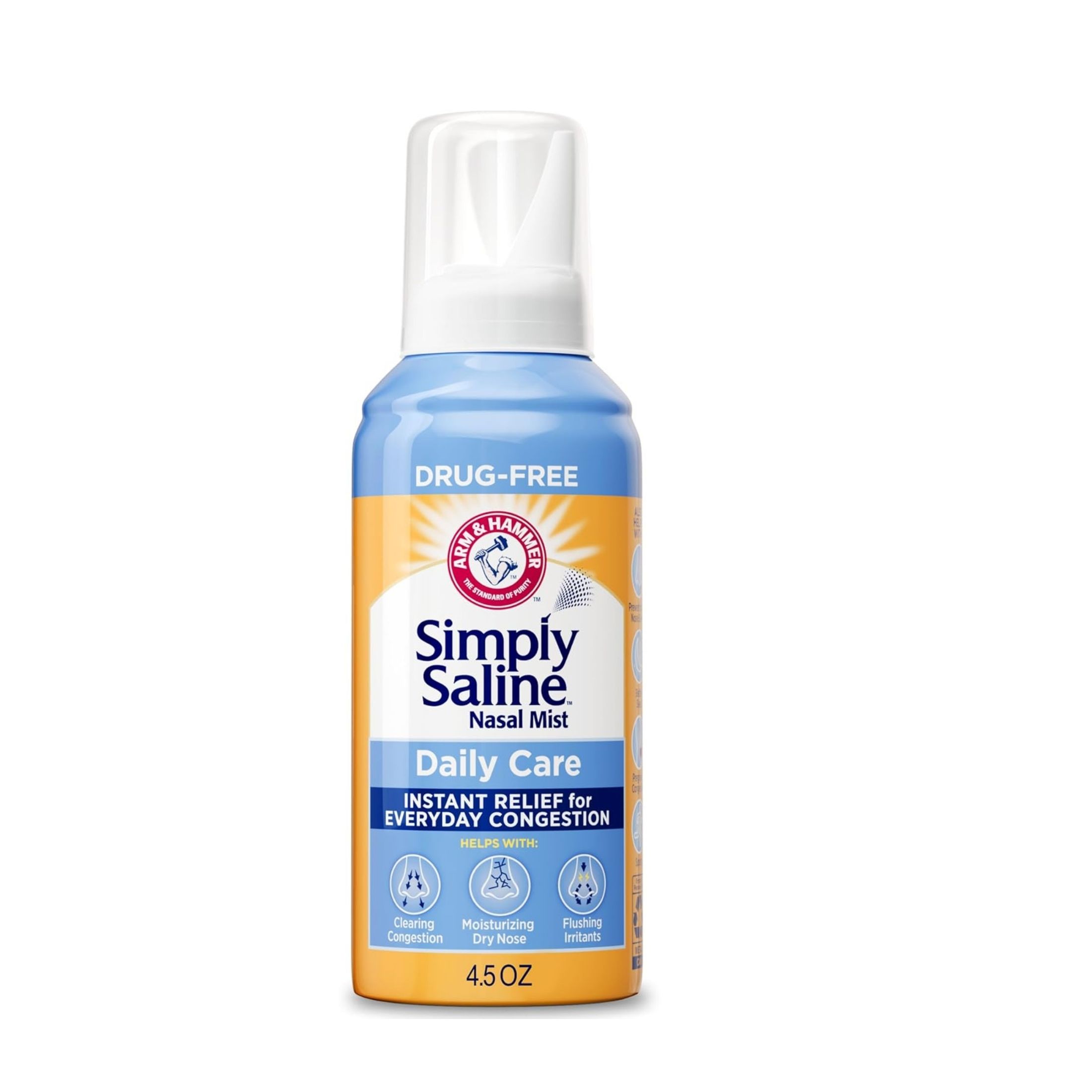 Arm & Hammer Simply Saline Nasal Care Daily Relief Mist Spray 4.5oz
