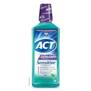 ACT Total Care Anticavity Fluoride Mouthwash Sensitive Formula, Mild Mint - 18 Oz