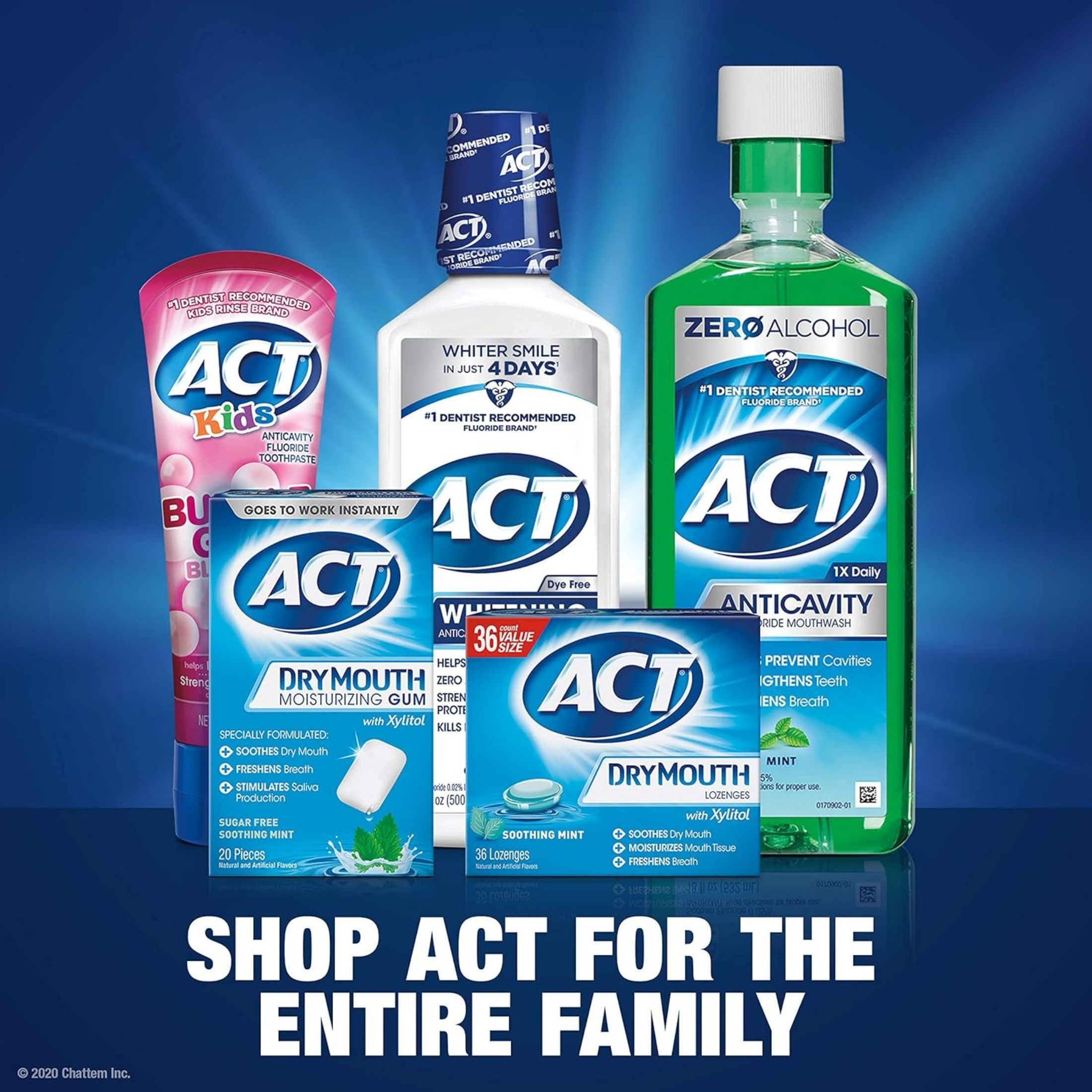 ACT Total Care Anticavity Fluoride Mouthwash Sensitive Formula, Mild Mint - 18 Oz