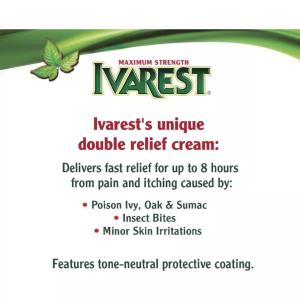 Ivarest Poison Ivy Itch Relief Cream Maximum Strength 2 Oz