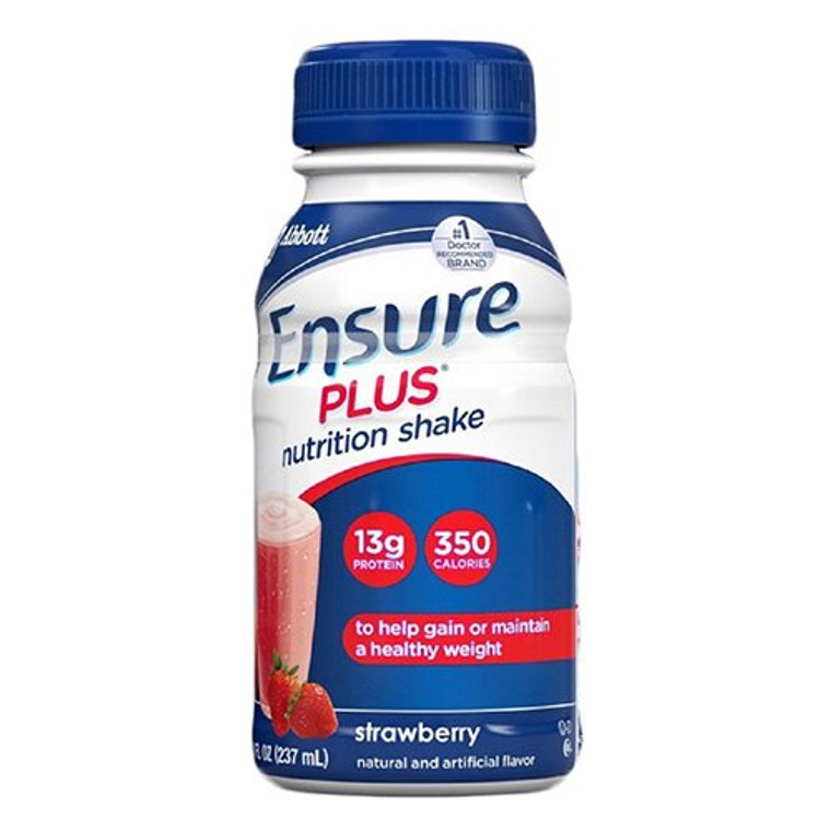Ensure High Protein Drink Plus Institute-Use Strawberry Bottle, 8 Oz